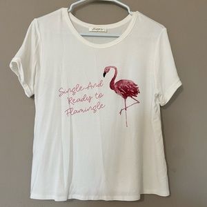 White flamingo tee shirt
